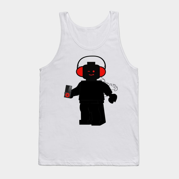 Minifig with Headphones & iPod Tank Top by ChilleeW